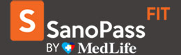 Sanopass logo cumpara abonamente săli de fitness, antrenamente sala sport si castiga bani online